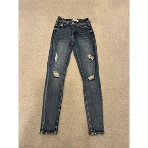 Wax Jeans Collection Ripped Skinny Jeans Womens Size 0/24 Blue